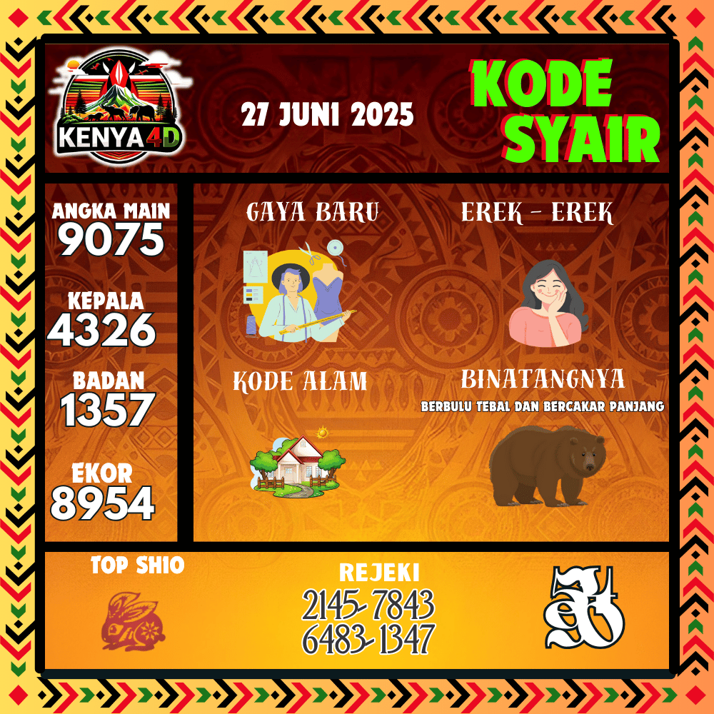 Kode Syair Kenya4D Pools - Juni Pools 