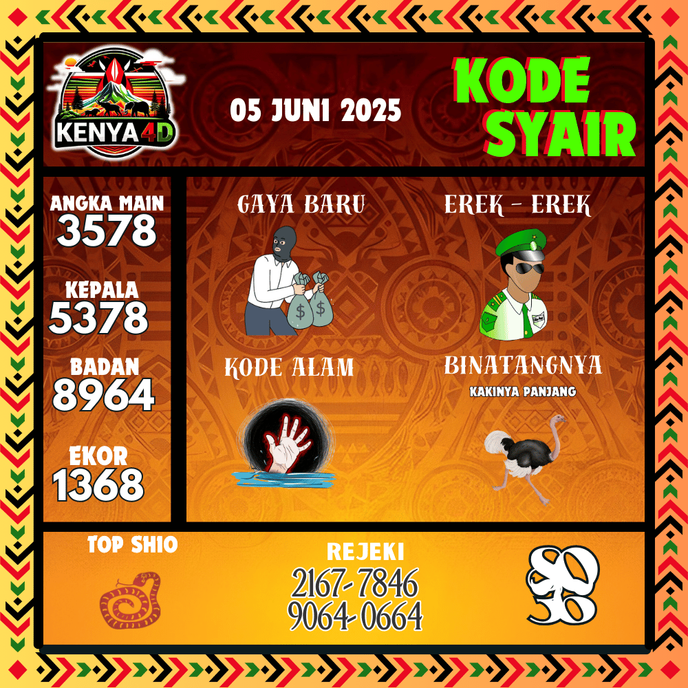 Kode Syair Kenya4D Pools - Juni Pools 