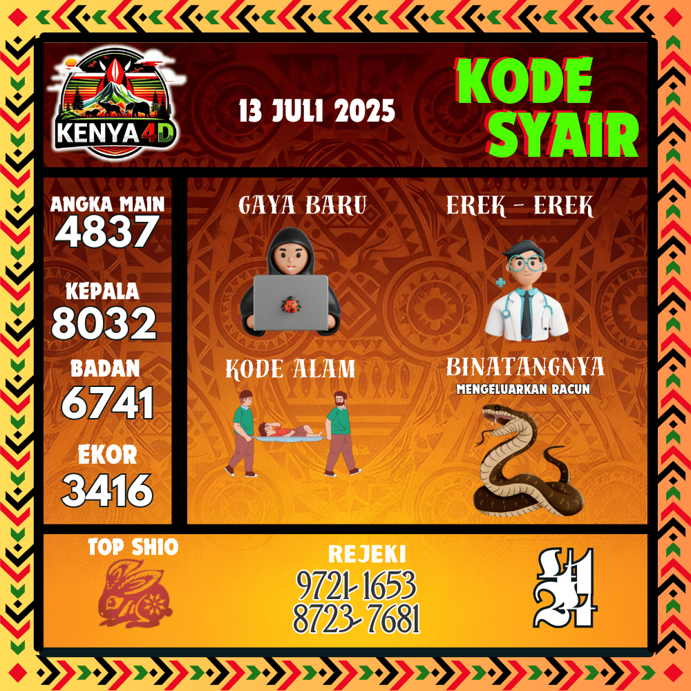 Kode Syair Kenya4D Pools - Juli Pools 