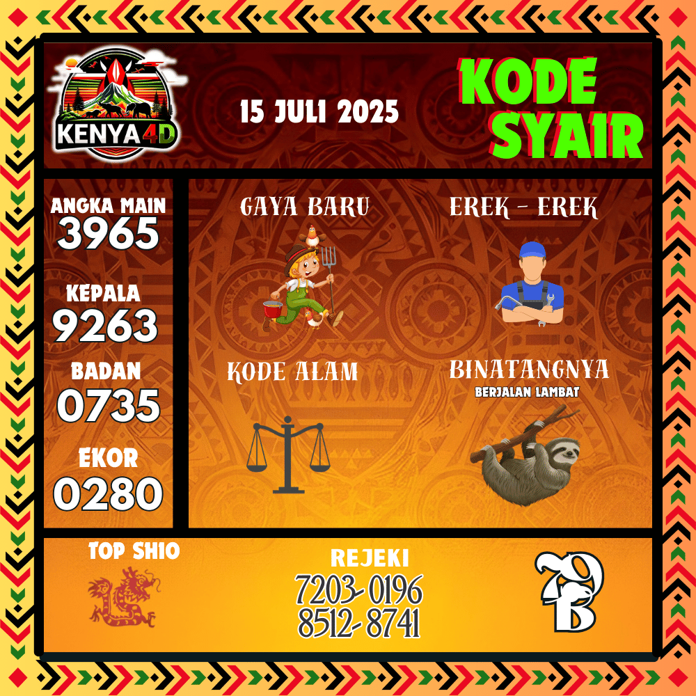 Kode Syair Kenya4D Pools - Juli Pools 