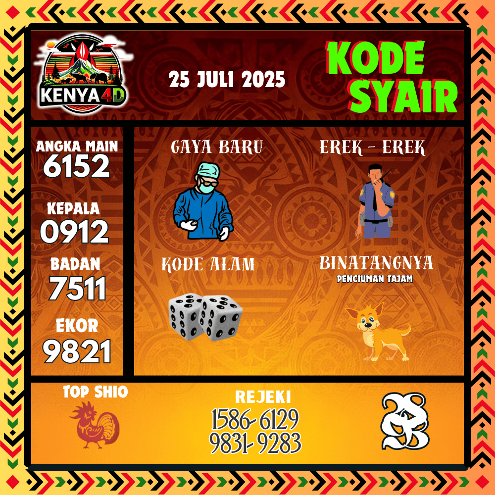 Kode Syair Kenya4D Pools - Juli Pools 
