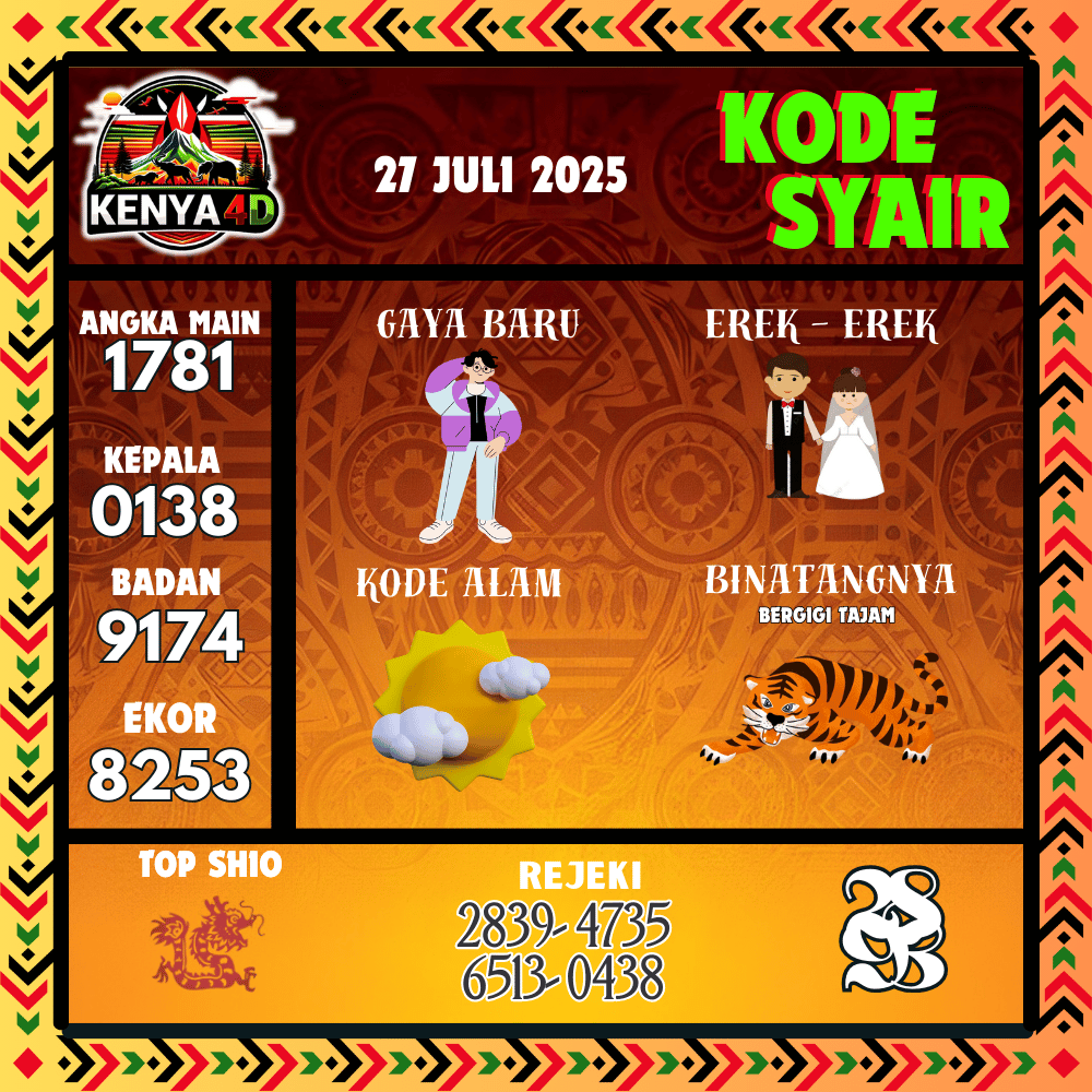 Kode Syair Kenya4D Pools - Juli Pools 