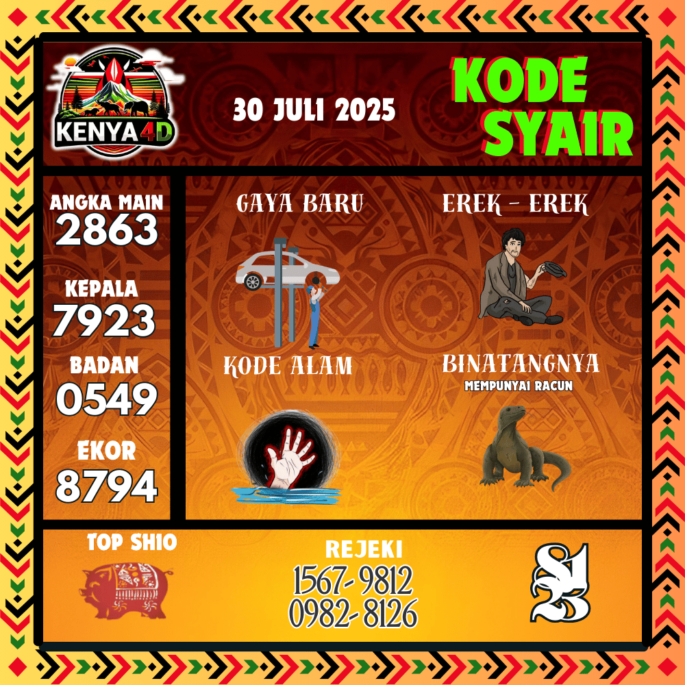 Kode Syair Kenya4D Pools - Juli Pools 