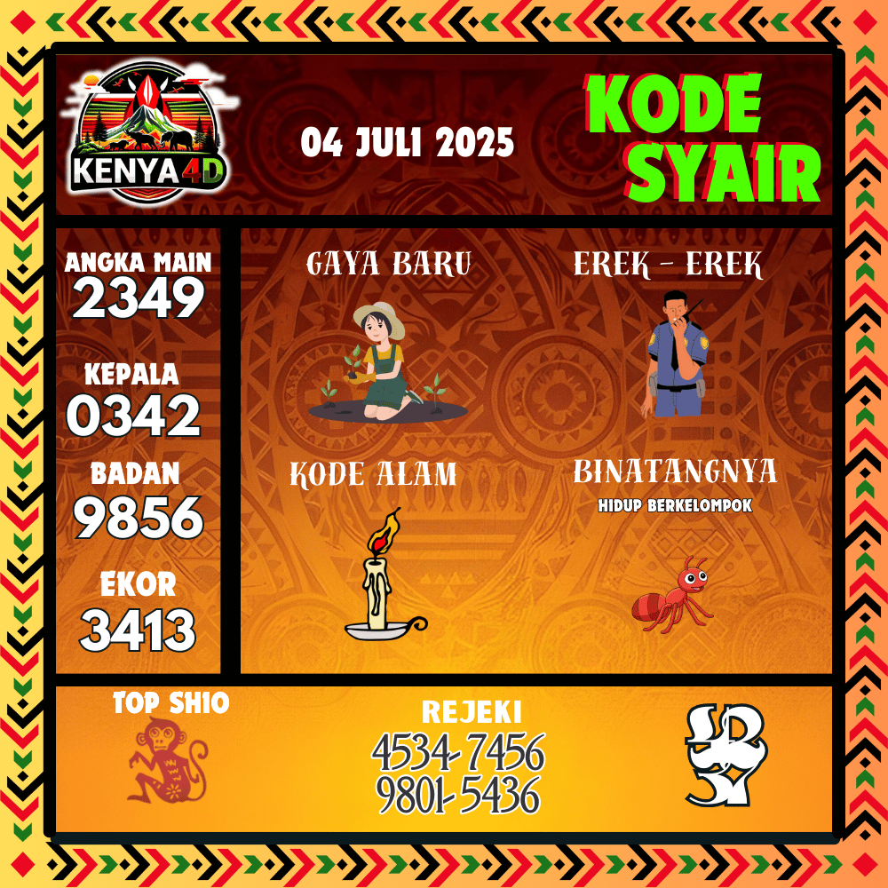Kode Syair Kenya4D Pools - Juli Pools 