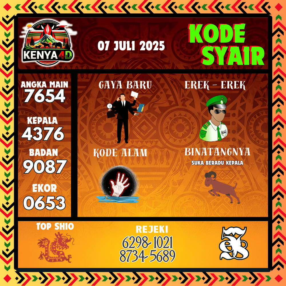 Kode Syair Kenya4D Pools - Juli Pools 