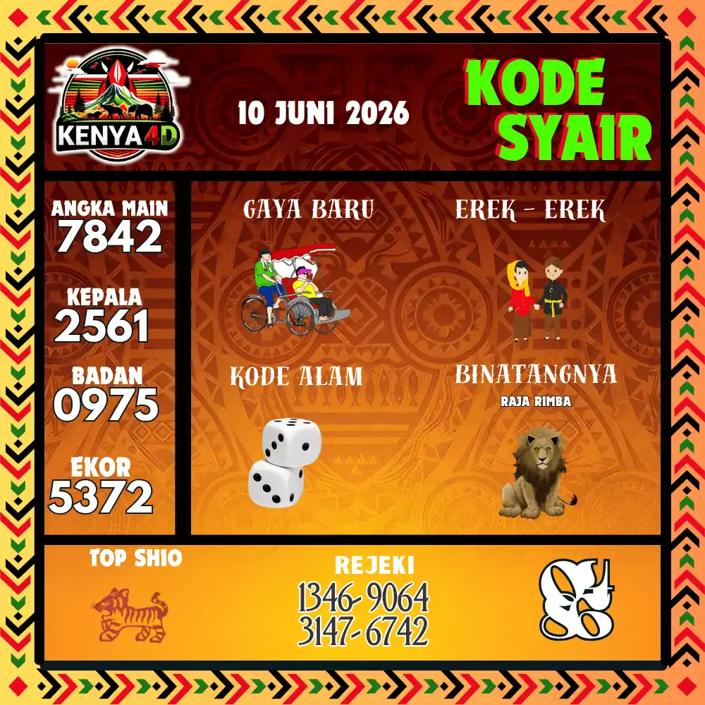 Kode Syair Kenya4D  Pools - Juni 2026
