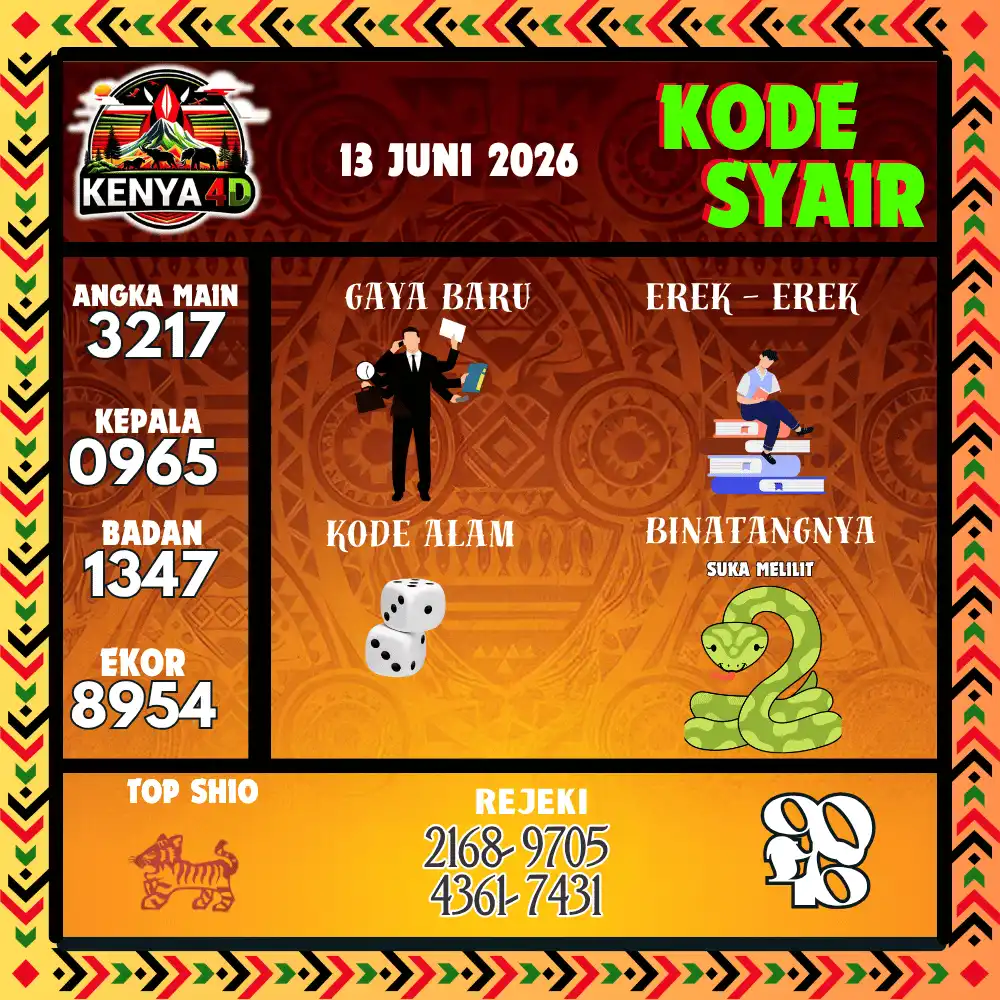 Kode Syair Kenya4D  Pools - Juni 2026
