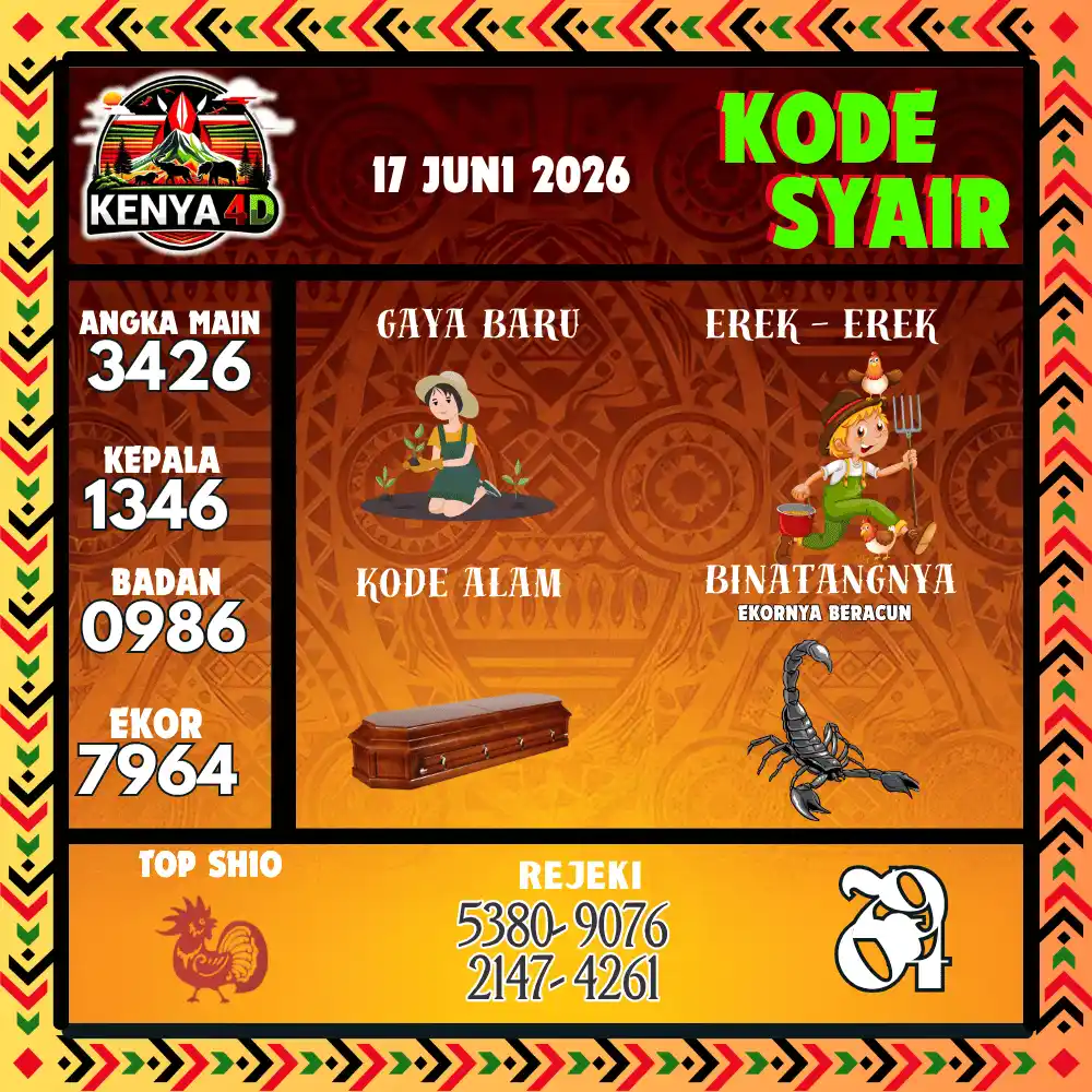 Kode Syair Kenya4D  Pools - Juni 2026
