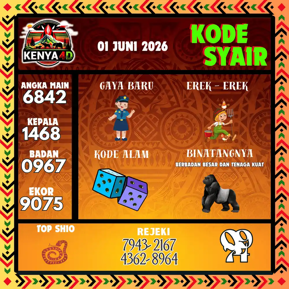 Kode Syair Kenya4D  Pools - Juni 2026
