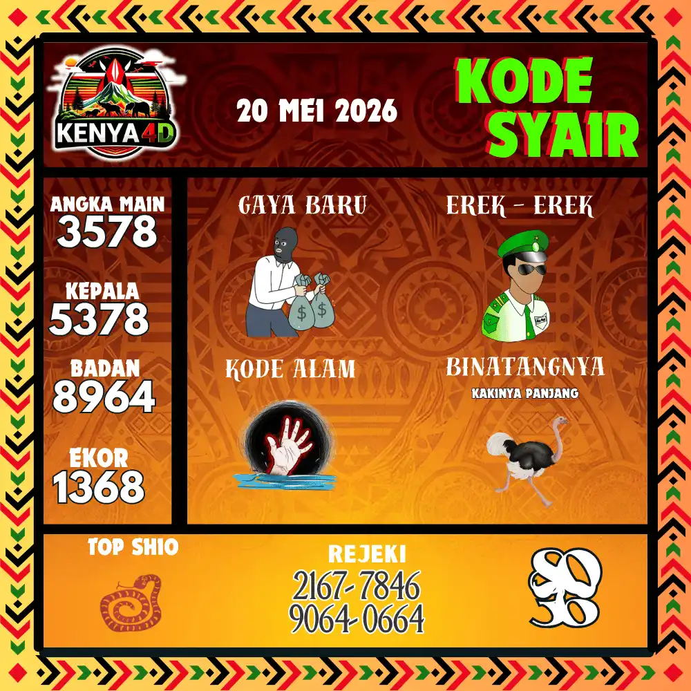 Kode Syair Kenya4D  Pools - Mei 2026
