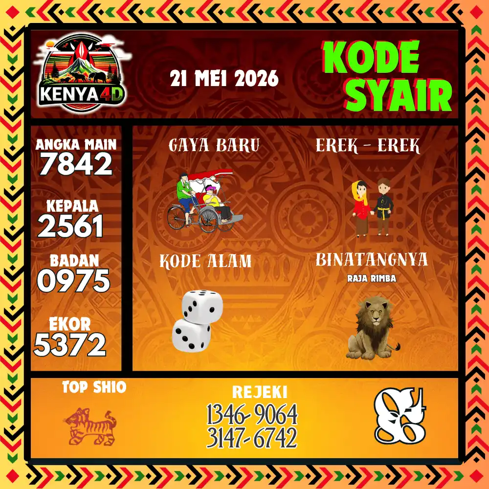 Kode Syair Kenya4D  Pools - Mei 2026
