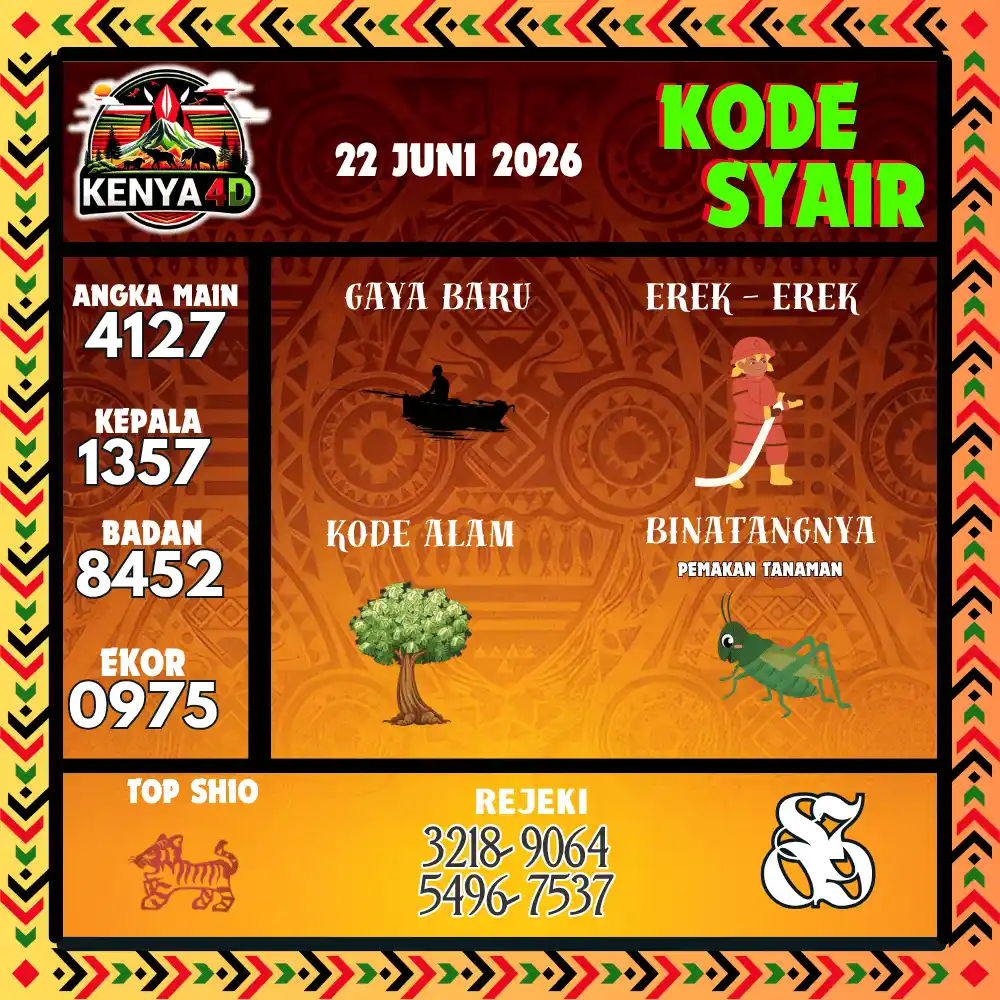 Kode Syair Kenya4D  Pools - Juni 2026
