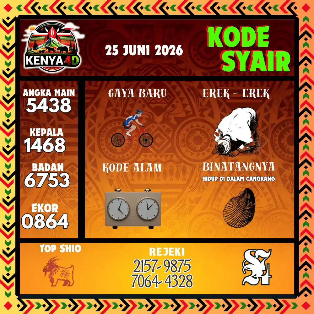 Kode Syair Kenya4D  Pools - Juni 2026
