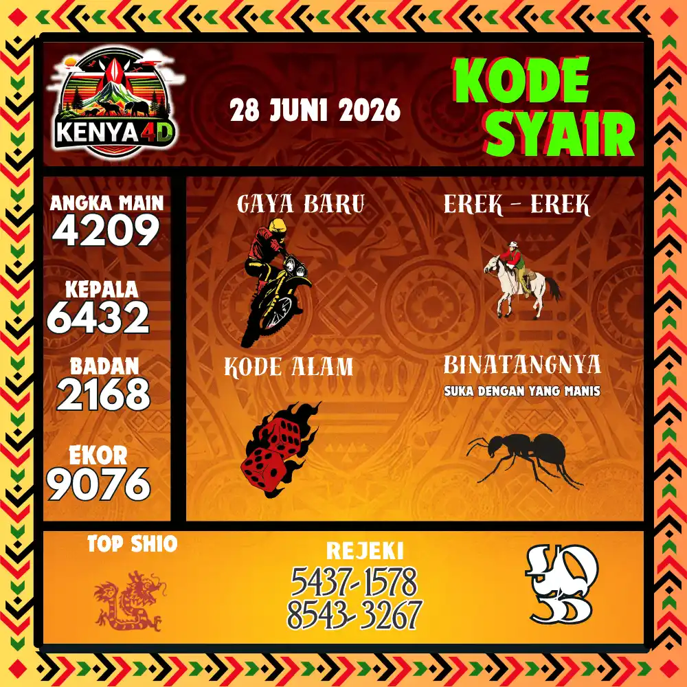 Kode Syair Kenya4D  Pools - Juni 2026
