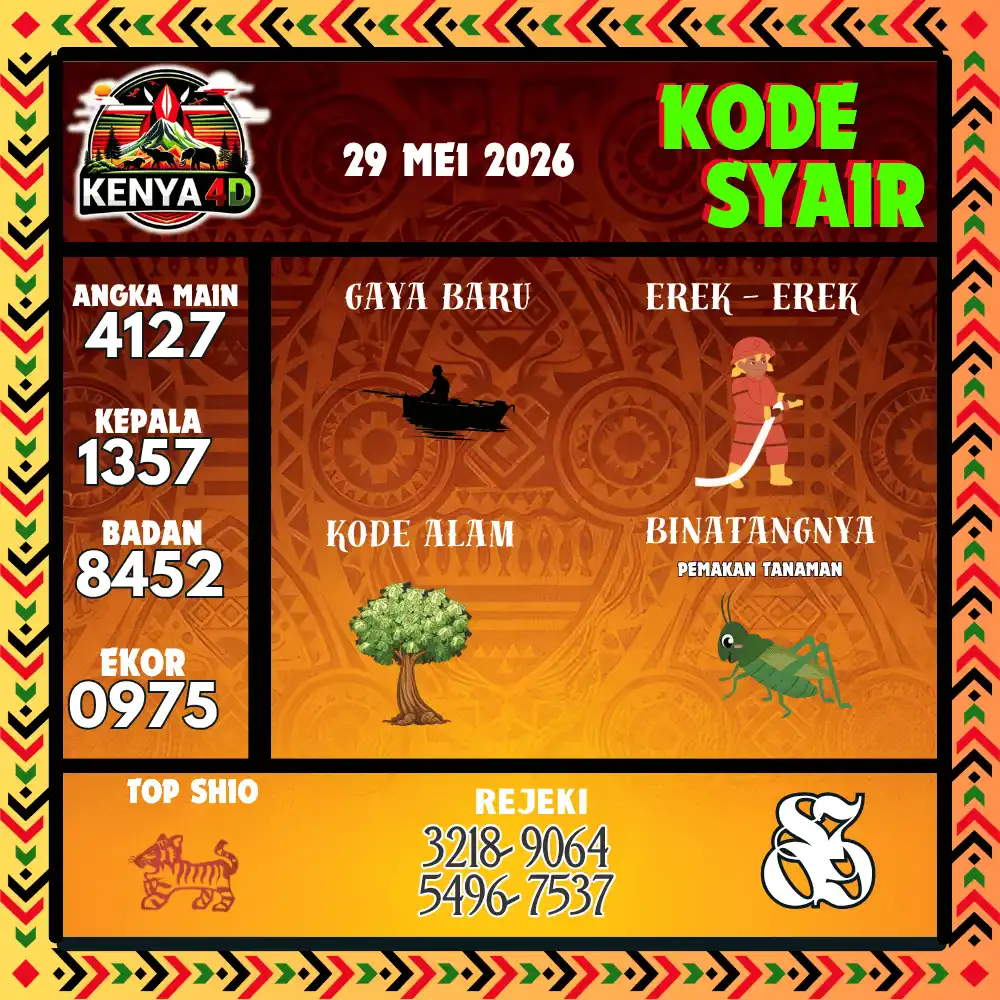 Kode Syair Kenya4D  Pools - Mei 2026

