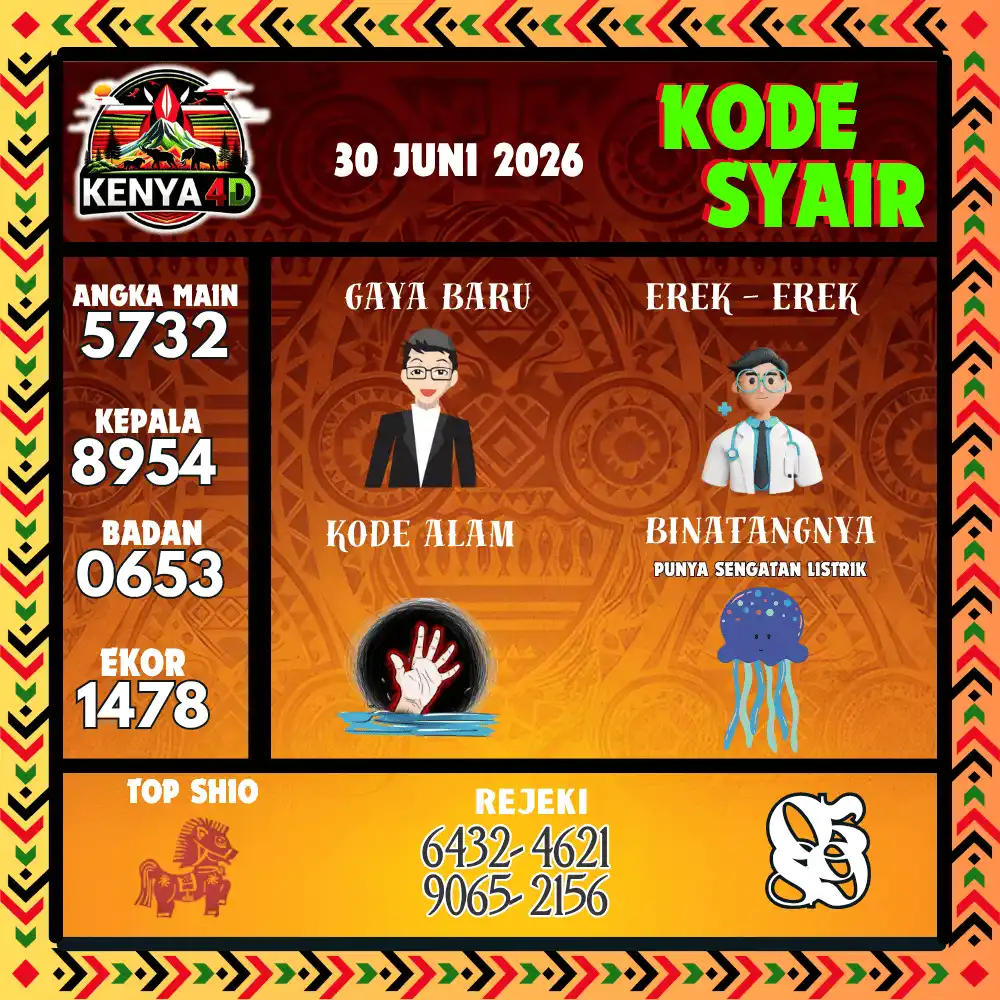 Kode Syair Kenya4D  Pools - Juni 2026
