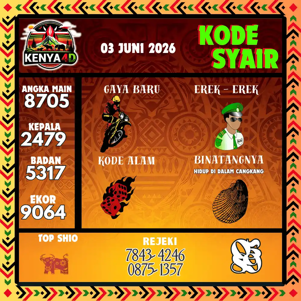Kode Syair Kenya4D  Pools - Juni 2026
