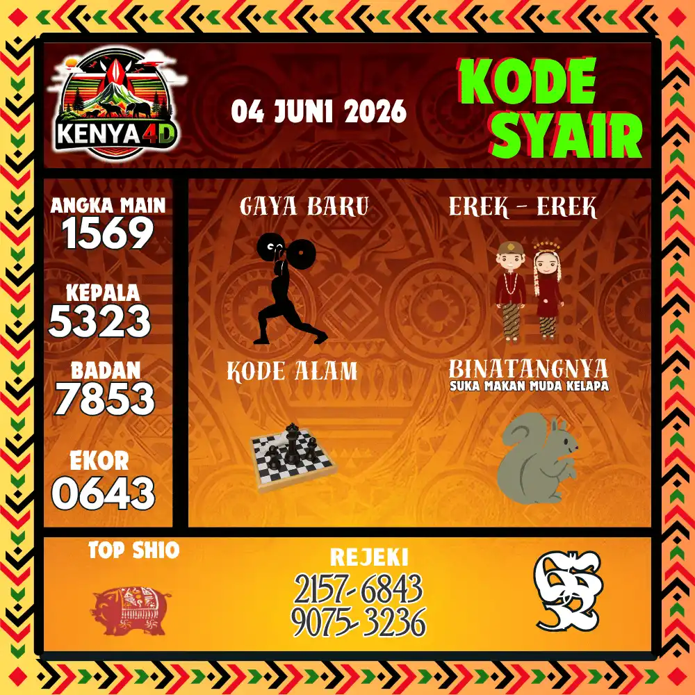 Kode Syair Kenya4D  Pools - Juni 2026

