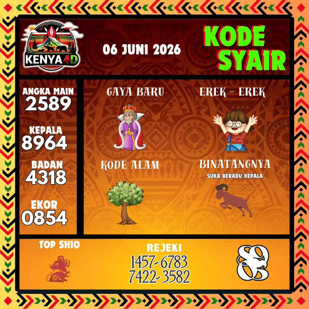 Kode Syair Kenya4D  Pools - Juni 2026
