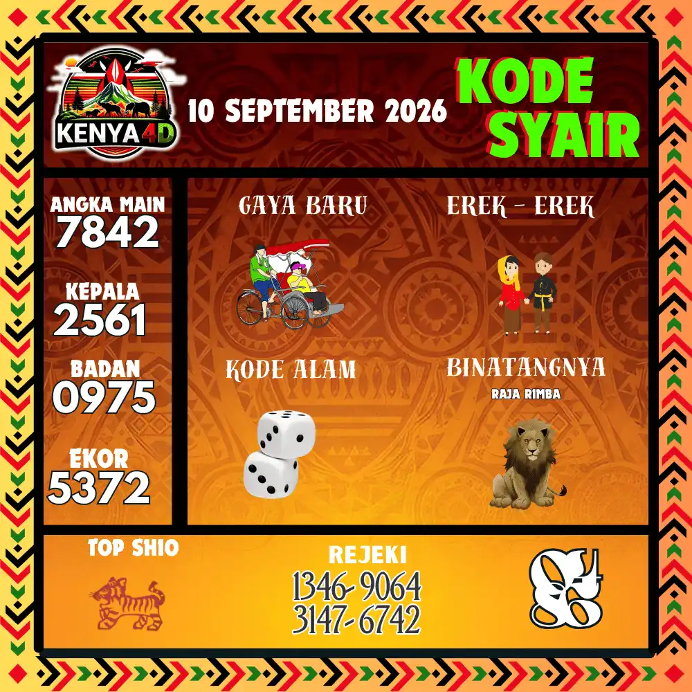 Kode Syair Kenya4D  Pools - September 2026
