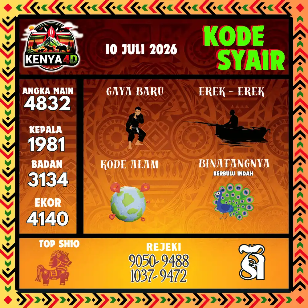 Kode Syair Kenya4D  Pools - Juli 2026
