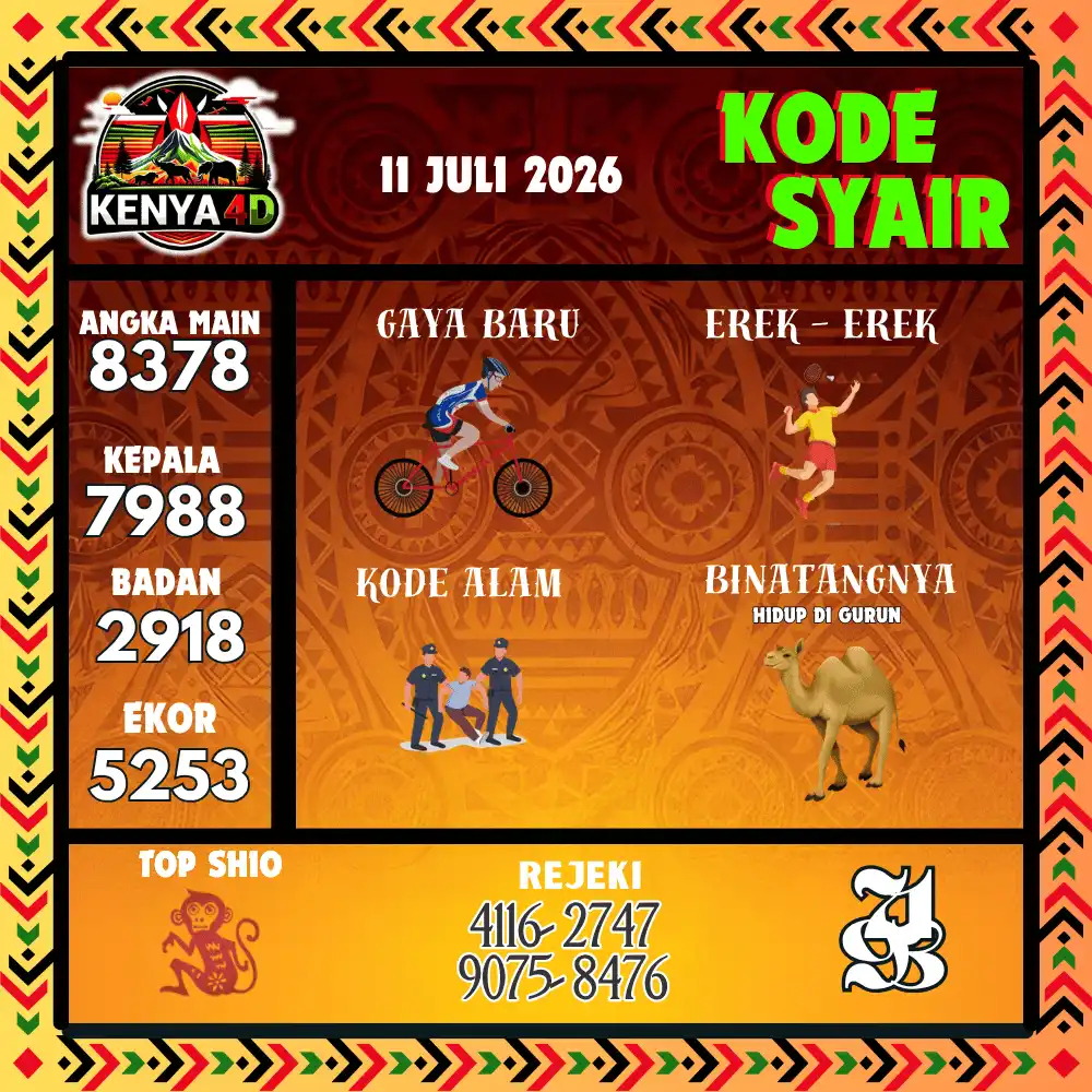 Kode Syair Kenya4D  Pools - Juli 2026
