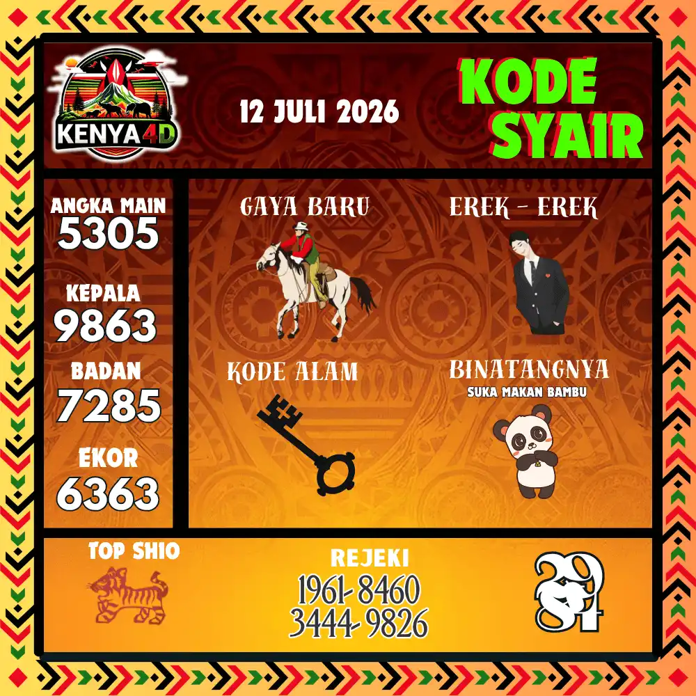 Kode Syair Kenya4D  Pools - Juli 2026
