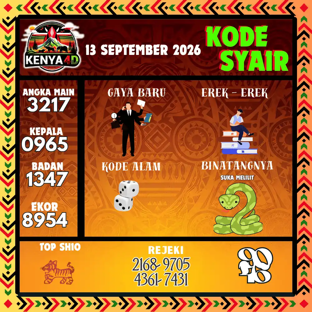 Kode Syair Kenya4D  Pools - September 2026
