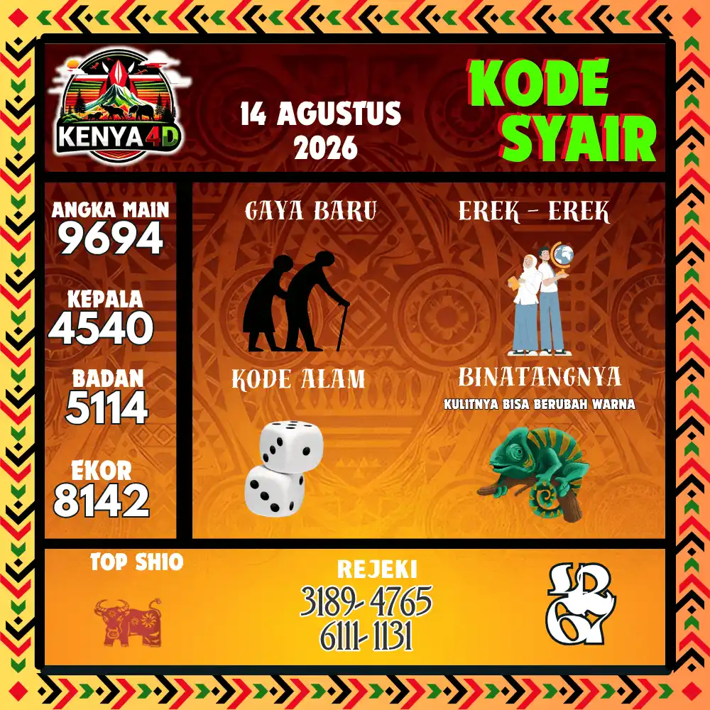 Kode Syair Kenya4D  Pools - Agustus 2026
