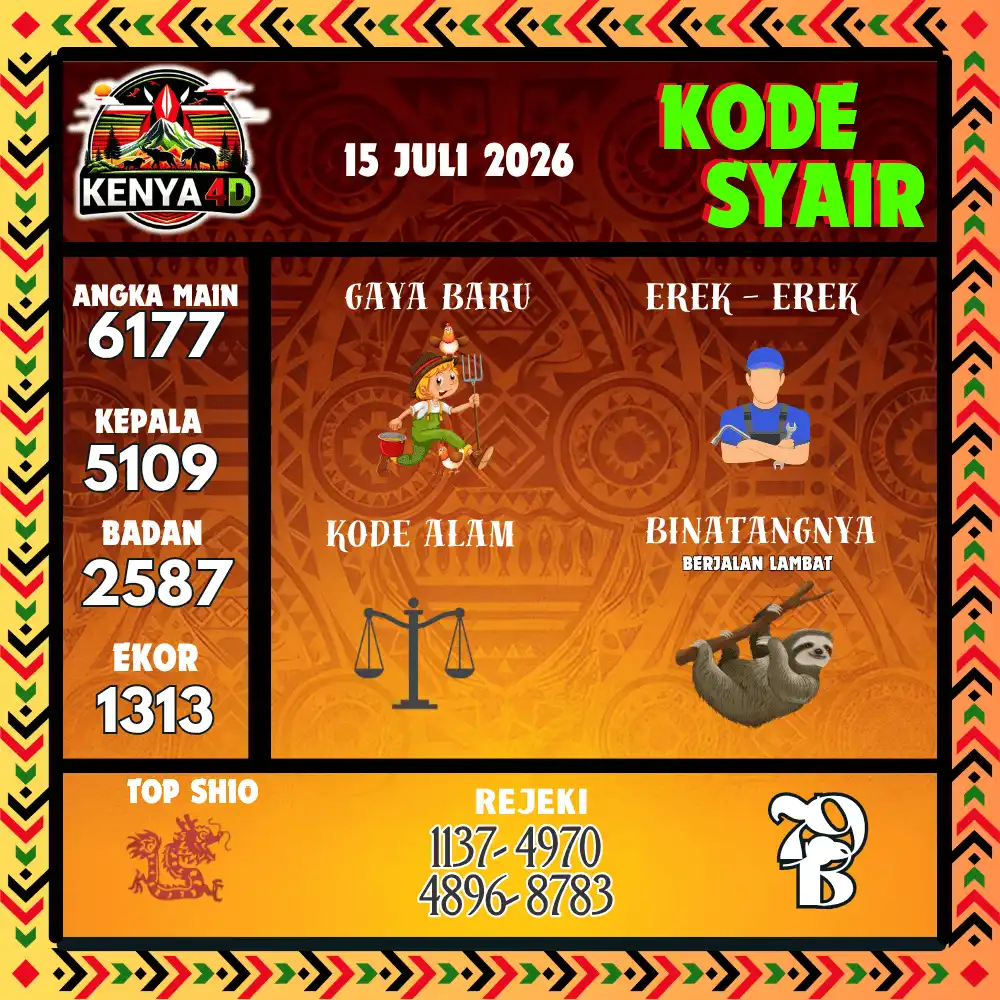 Kode Syair Kenya4D  Pools - Juli 2026
