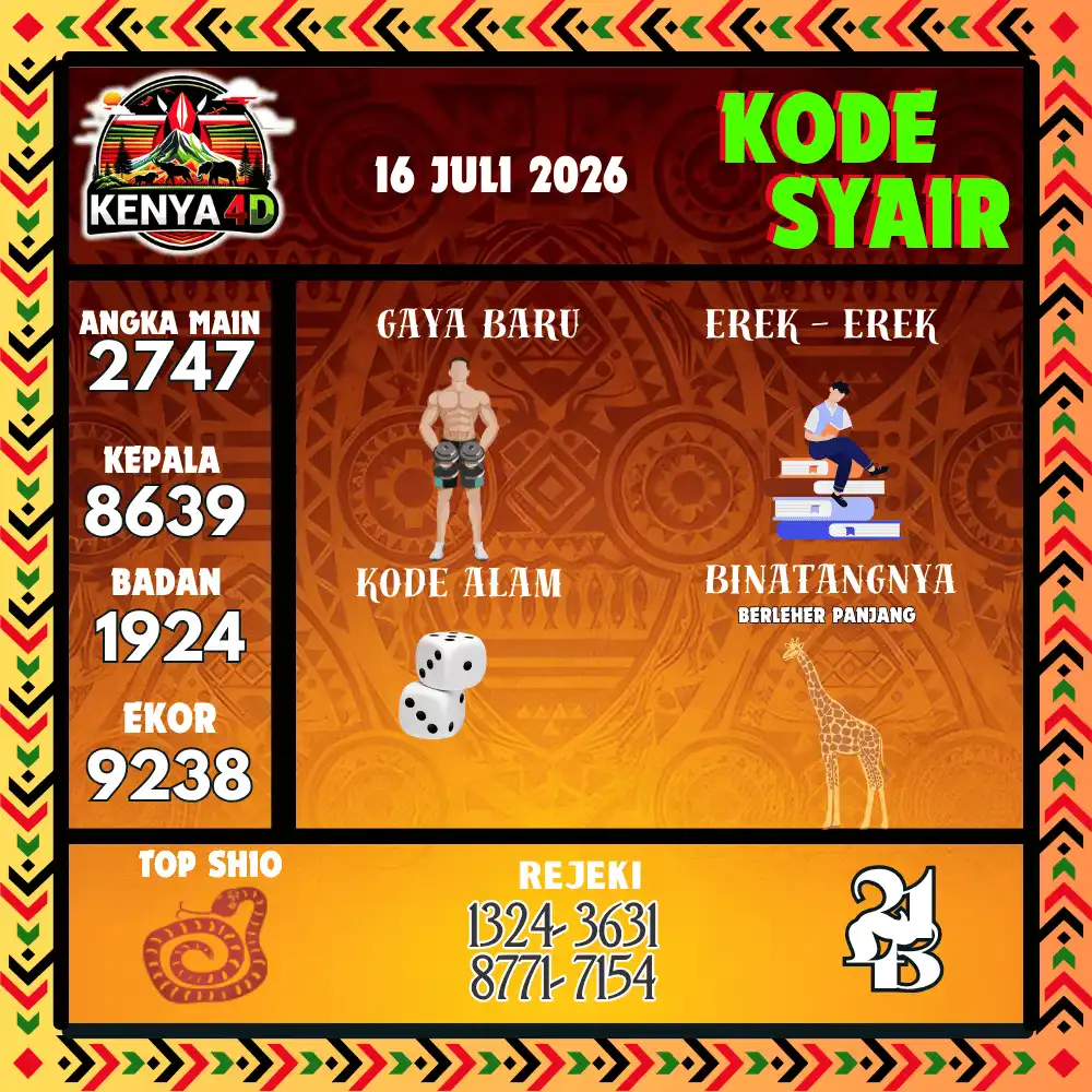 Kode Syair Kenya4D  Pools - Juli 2026
