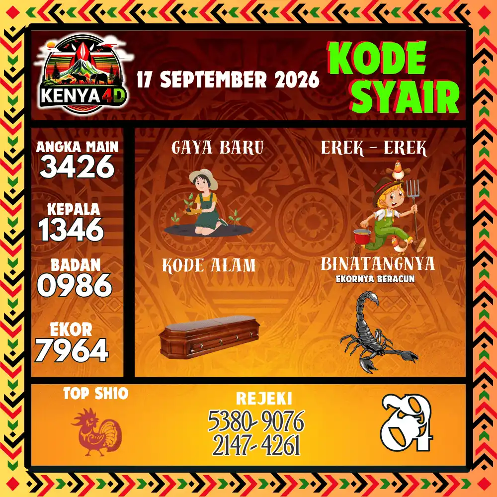 Kode Syair Kenya4D  Pools - September 2026
