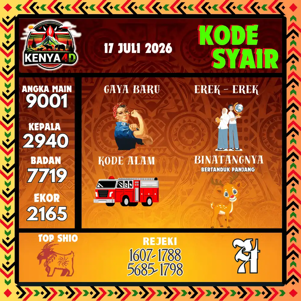 Kode Syair Kenya4D  Pools - Juli 2026
