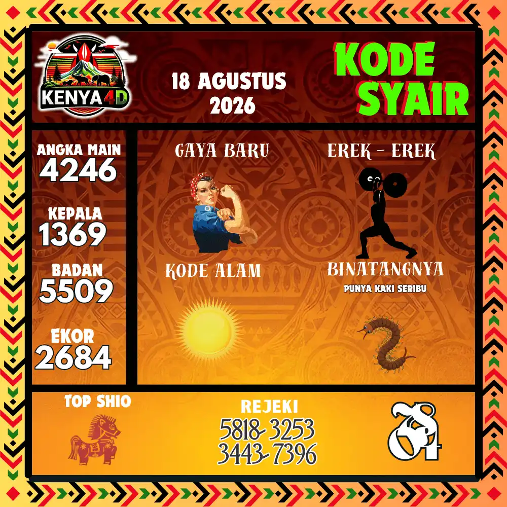 Kode Syair Kenya4D  Pools - Agustus 2026
