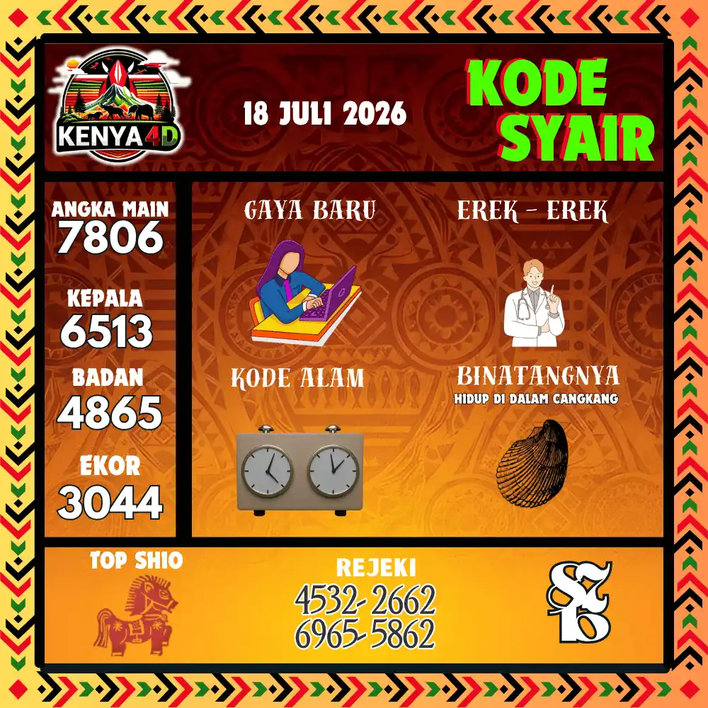 Kode Syair Kenya4D  Pools - Juli 2026
