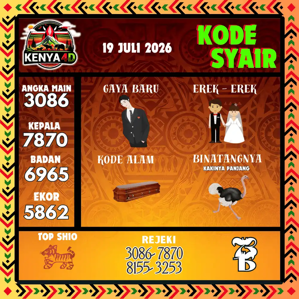 Kode Syair Kenya4D  Pools - Juli 2026

