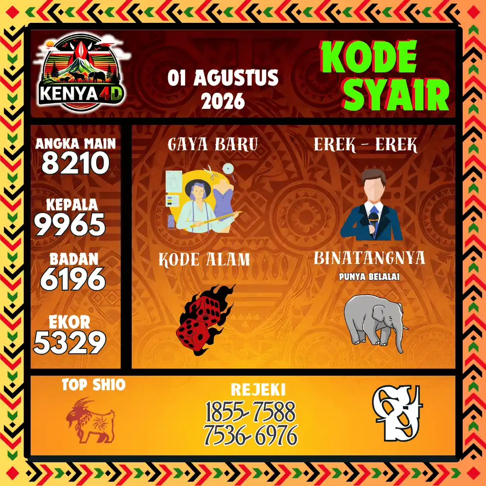 Kode Syair Kenya4D  Pools - Agustus 2026

