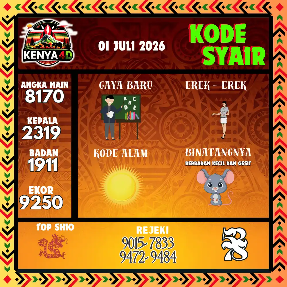 Kode Syair Kenya4D  Pools - Juli 2026
