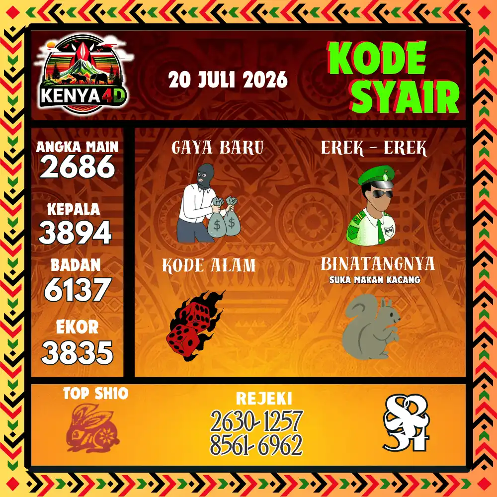 Kode Syair Kenya4D  Pools - Juli 2026
