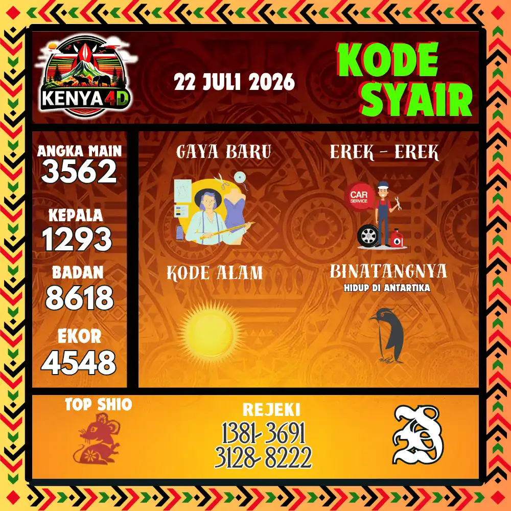 Kode Syair Kenya4D  Pools - Juli 2026
