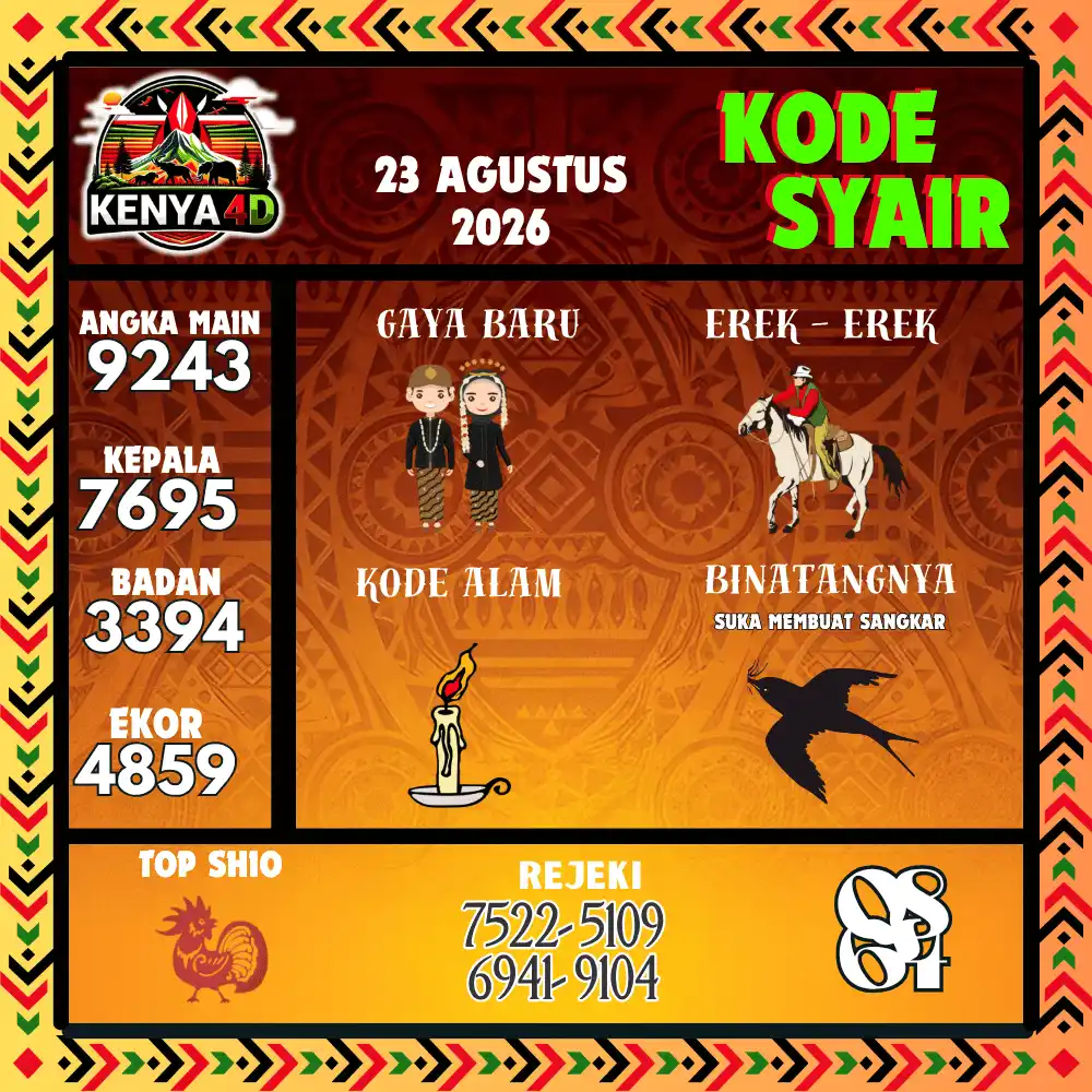 Kode Syair Kenya4D  Pools - Agustus 2026
