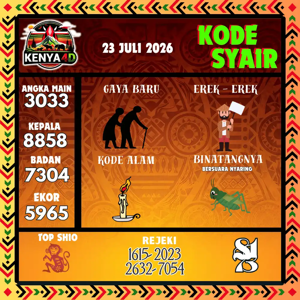 Kode Syair Kenya4D  Pools - Juli 2026
