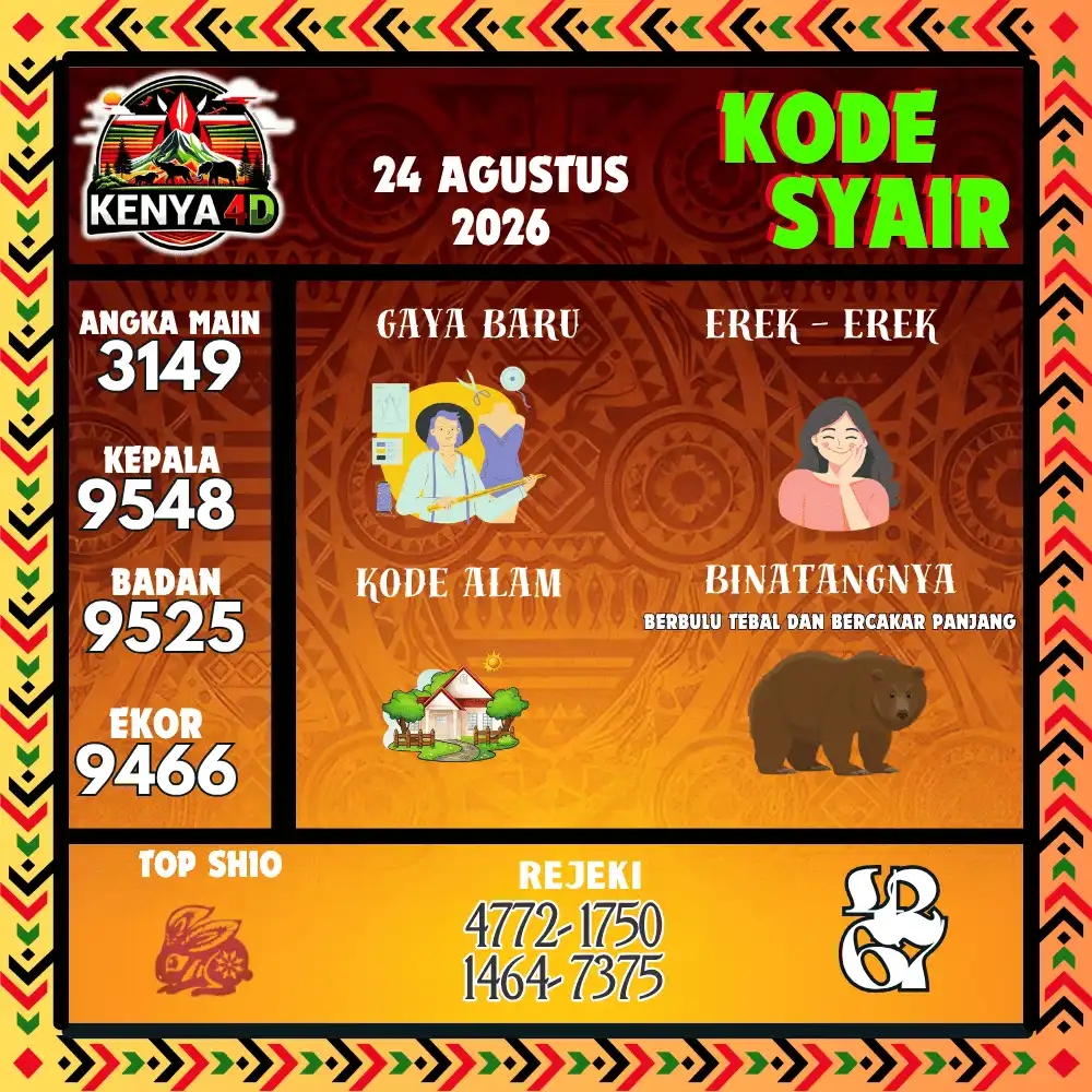 Kode Syair Kenya4D  Pools - Agustus 2026

