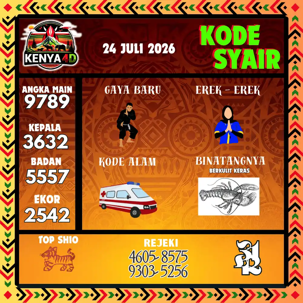 Kode Syair Kenya4D  Pools - Juli 2026
