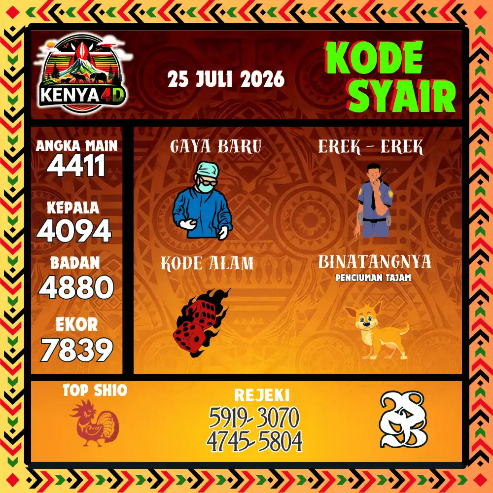 Kode Syair Kenya4D  Pools - Juli 2026
