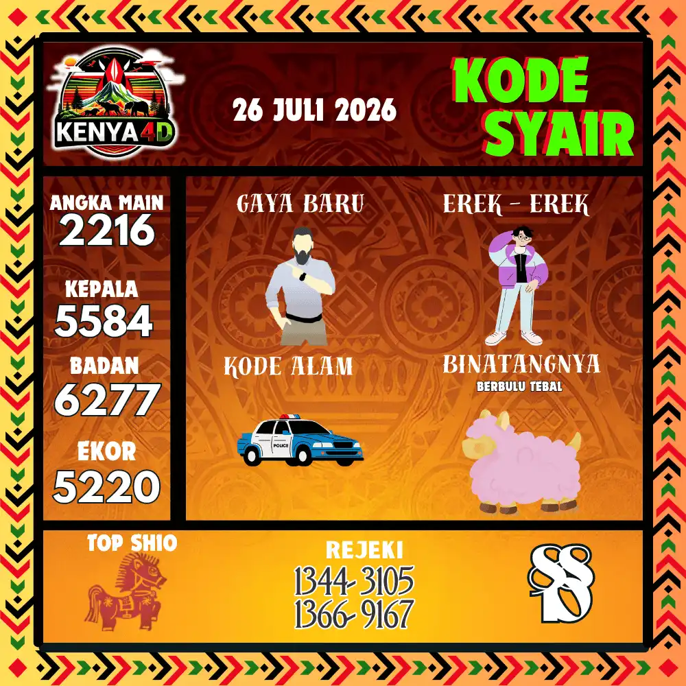 Kode Syair Kenya4D  Pools - Juli 2026

