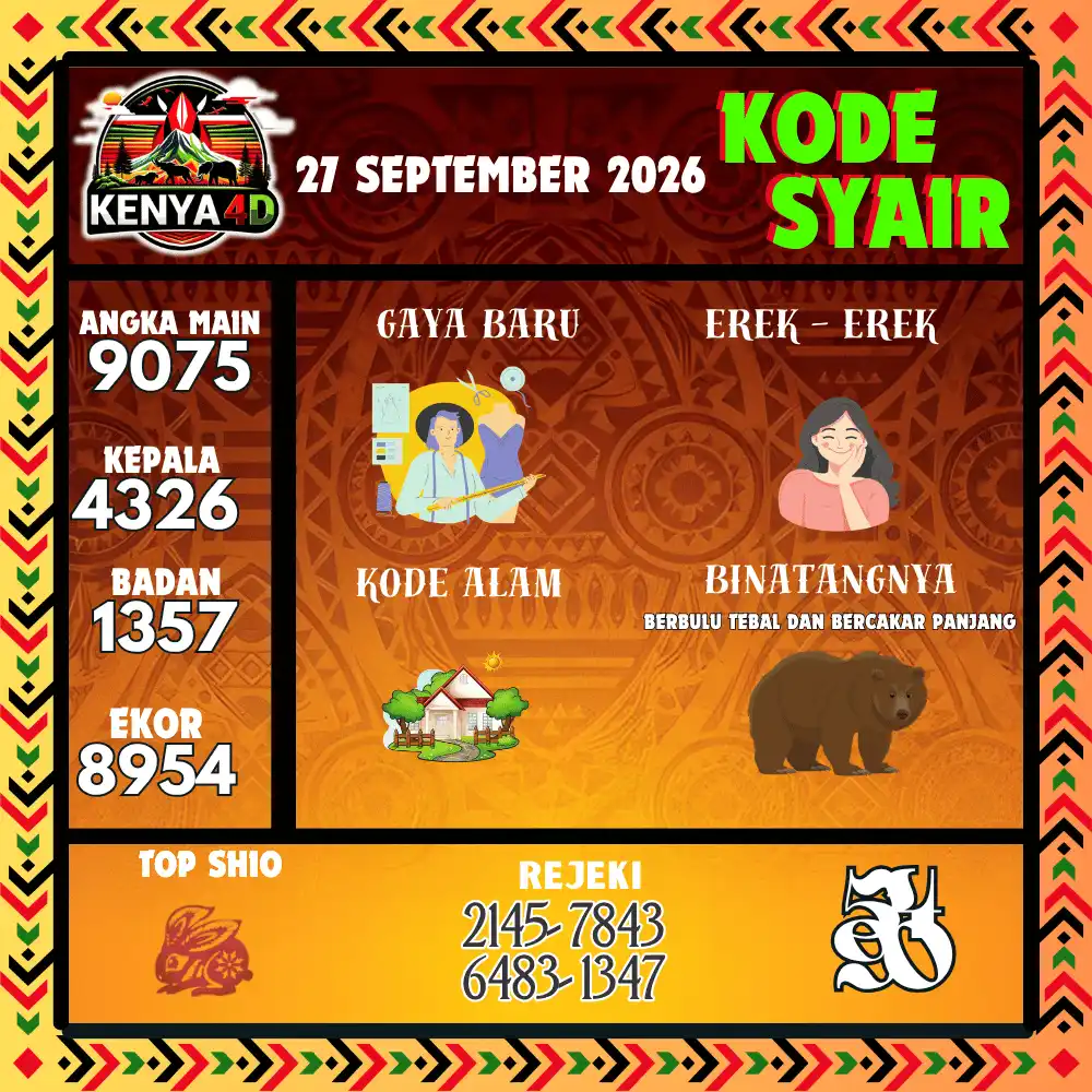 Kode Syair Kenya4D  Pools - September 2026
