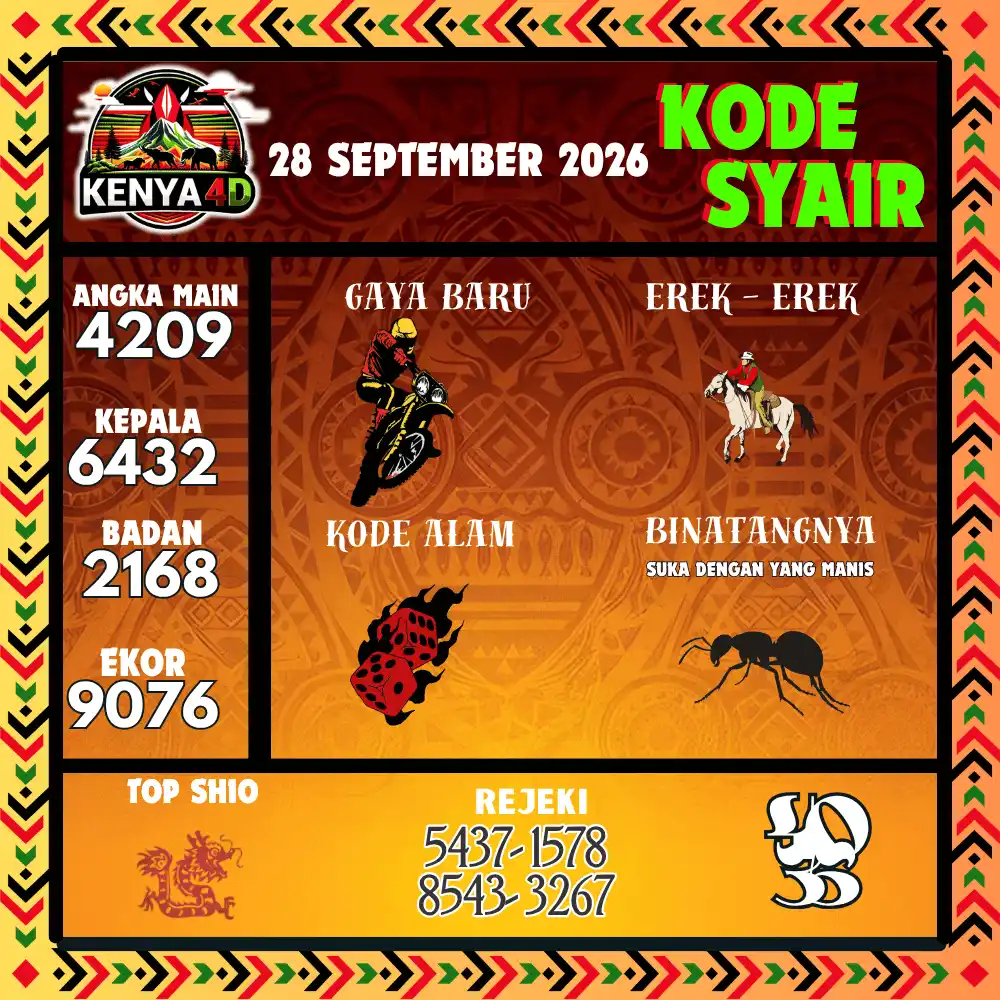 Kode Syair Kenya4D  Pools - September 2026
