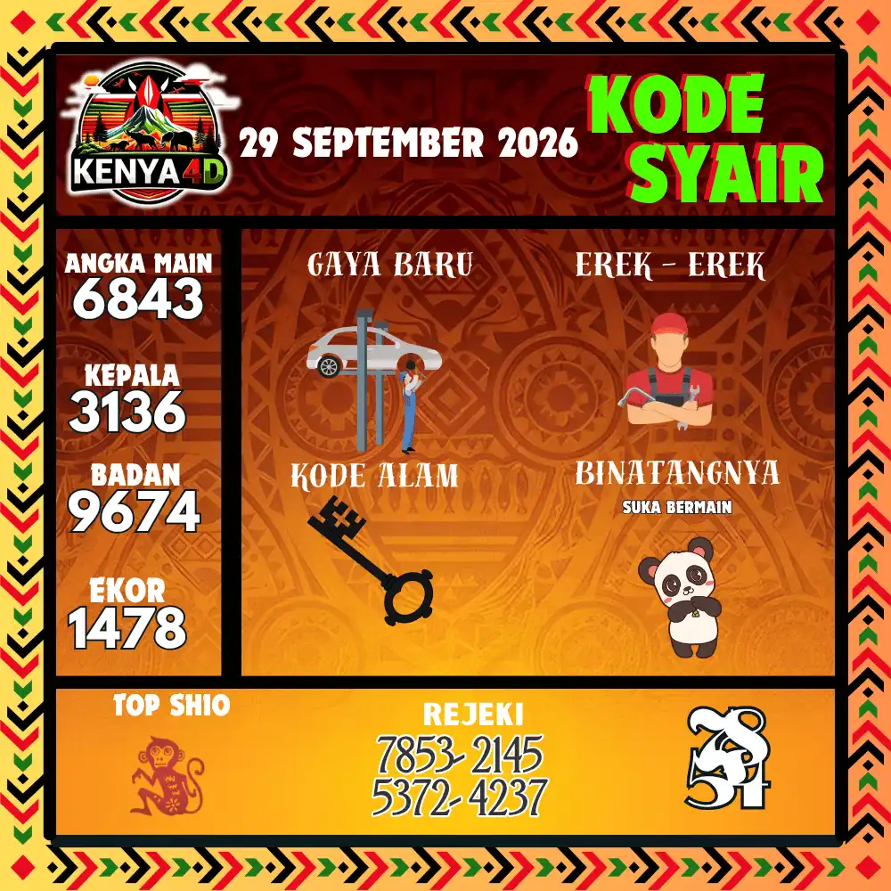 Kode Syair Kenya4D  Pools - September 2026
