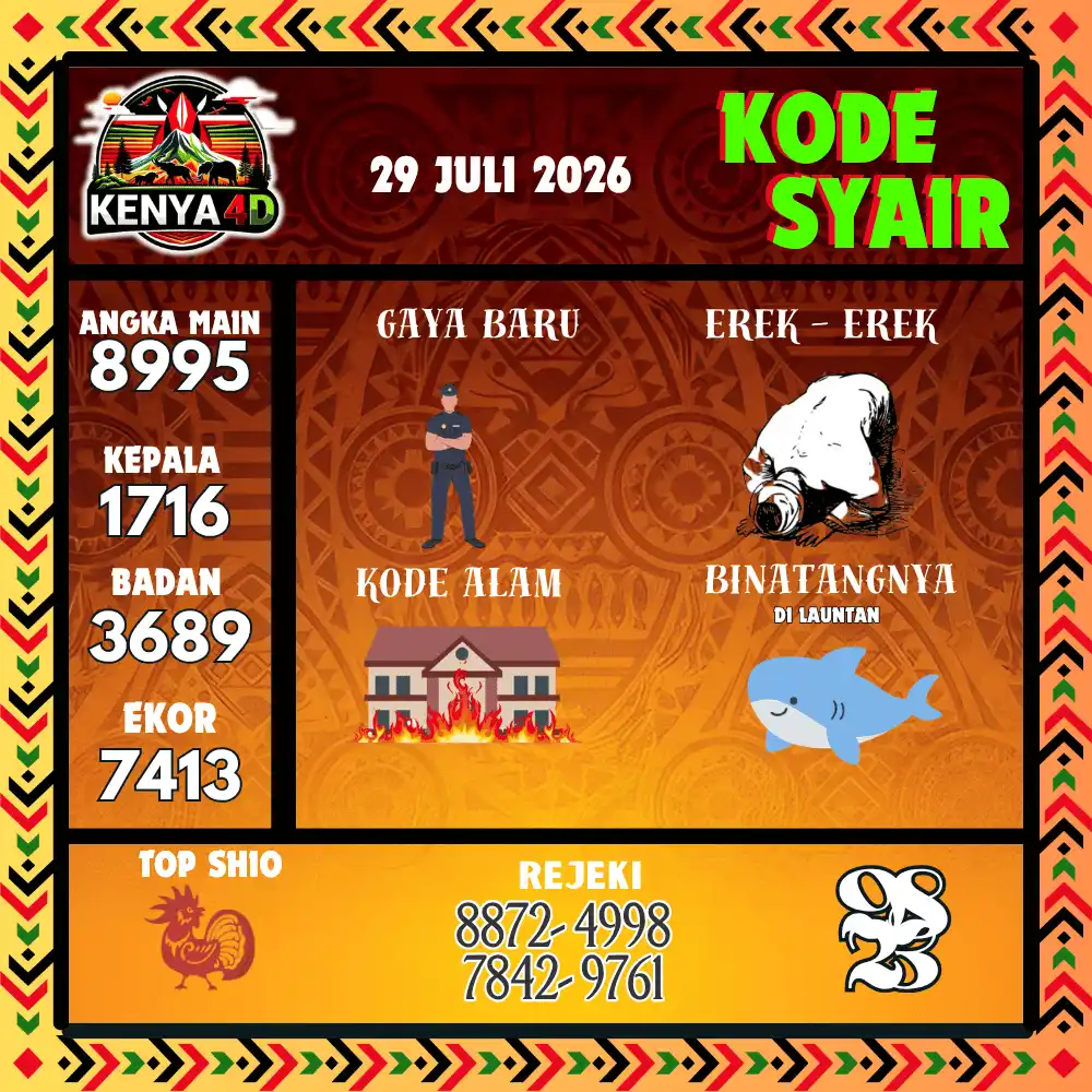 Kode Syair Kenya4D  Pools - Juli 2026
